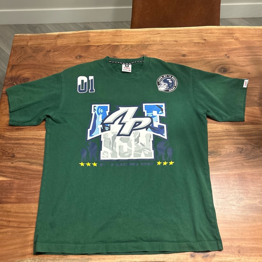 AAPE By a Bathing Ape Green Graphic T-Shirt